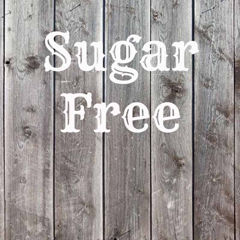 The word Sugar Free on a faded wood background